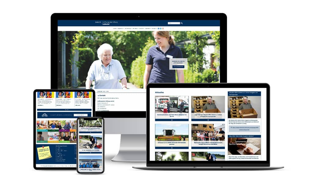 Webdesign mit Content Management für Stiftung Lobetal im Bethel Verbund