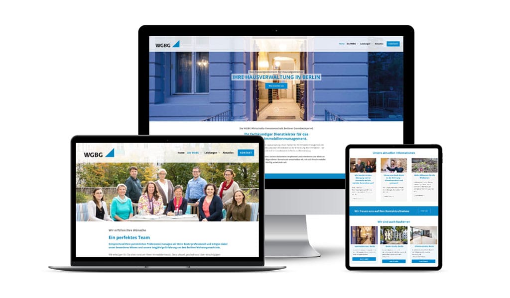 Kreatives Webdesign mit WordPress CMS eingebunden in die Corporate Identity